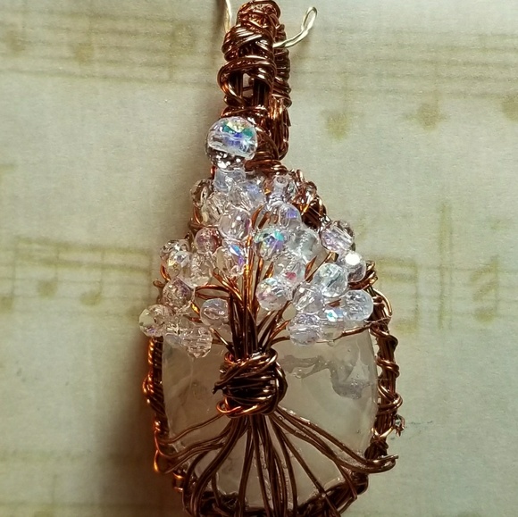 Artisan Handcrafted Gemstone Jewelry Jewelry - #0193 "Tree of Life" Copper Pendant